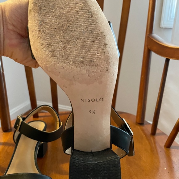 Nisolo Stella Fringe Heel Sandal Black 9.5 - Picture 3 of 4